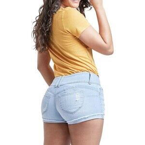YMI Women's Juniors Mid Rise Denim Shortie Shorts Size 7/28 Pockets Cotton New